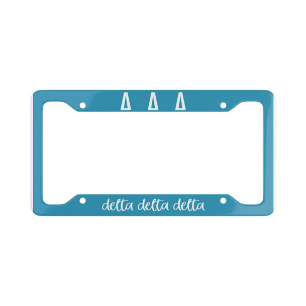 Delta Delta Delta Script License Plate Frames