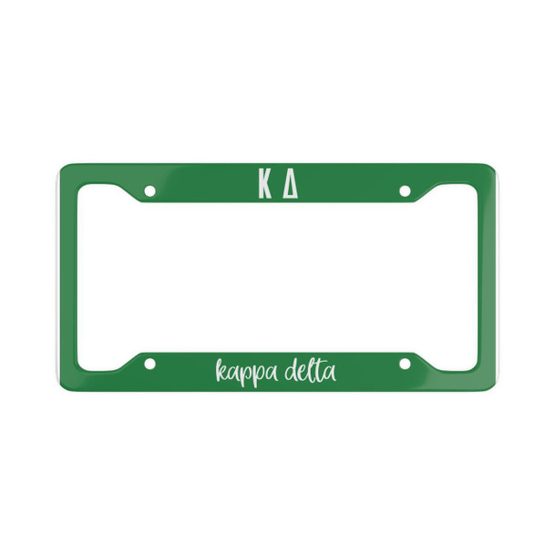 Kappa Delta Script License Plate Frames