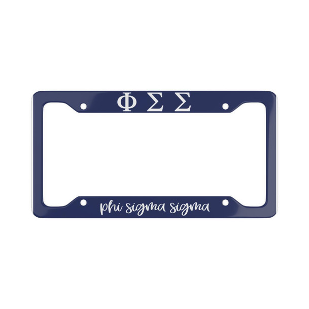 Phi Sigma Sigma Script License Plate Frames