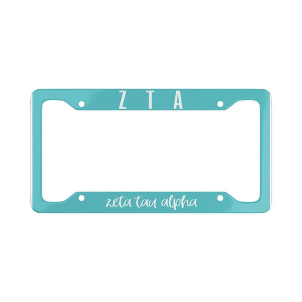Zeta Tau Alpha Script License Plate Frames