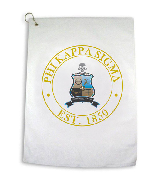 Greekgear Phi Kappa Sigma Crest Golf Towel 