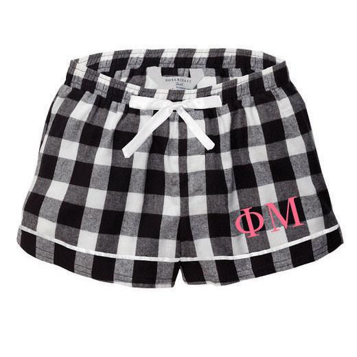  Phi Mu Flannel Plaid Short- PJ's 
