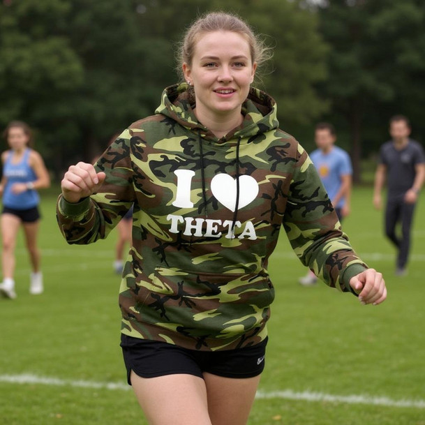 I Love Kappa Alpha Theta Camo Hoodie Sweatshirt