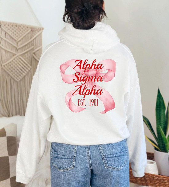  Alpha Sigma Alpha Bows Established Hoodie 