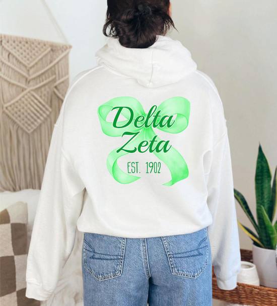  Delta Zeta Bows Established Hoodie 
