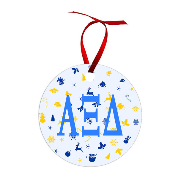 Alpha Xi Delta Holiday Cheer Christmas Ornaments