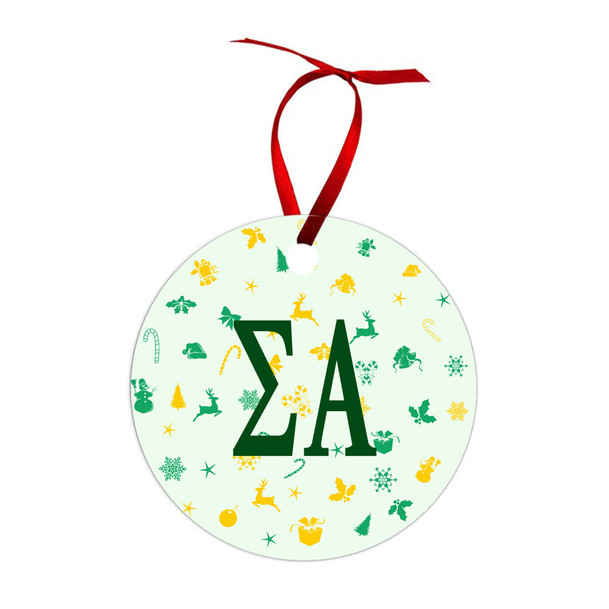 Sigma Alpha Holiday Cheer Christmas Ornaments