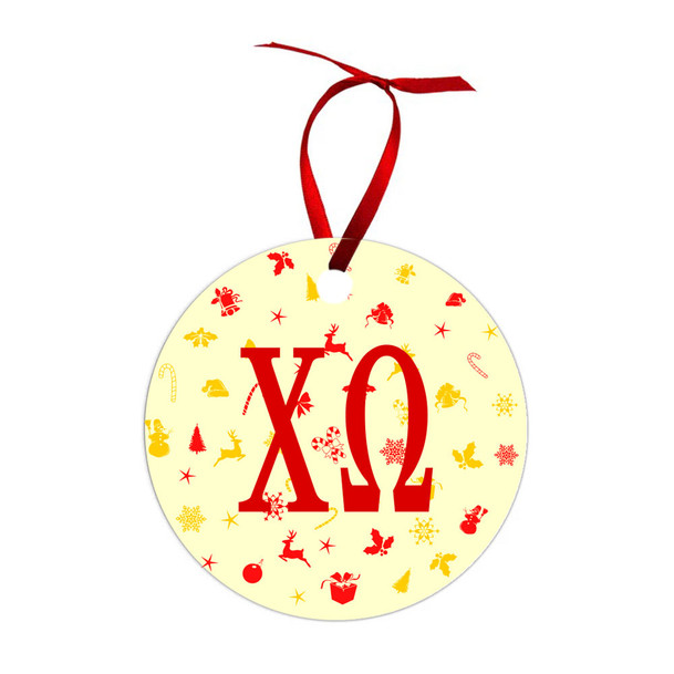 Chi Omega Holiday Cheer Christmas Ornaments