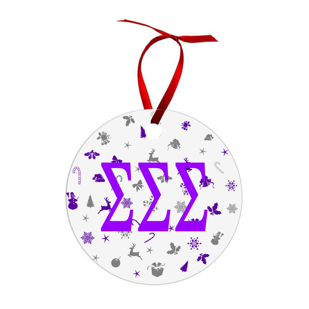 Sigma Sigma Sigma Holiday Cheer Christmas Ornaments