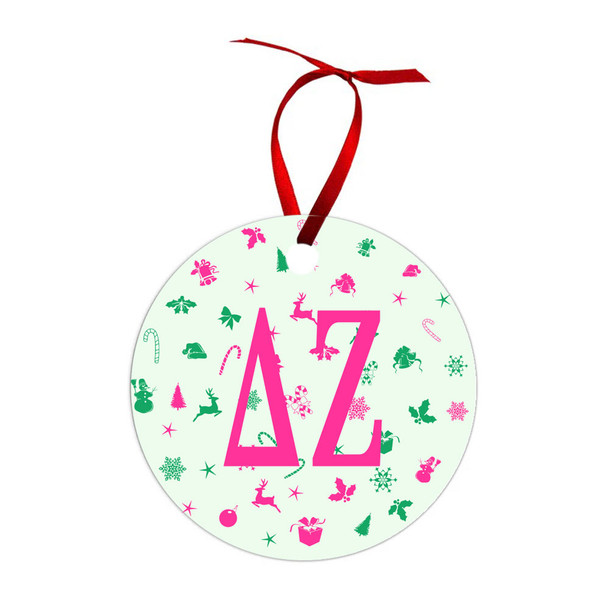 Delta Zeta Holiday Cheer Christmas Ornaments