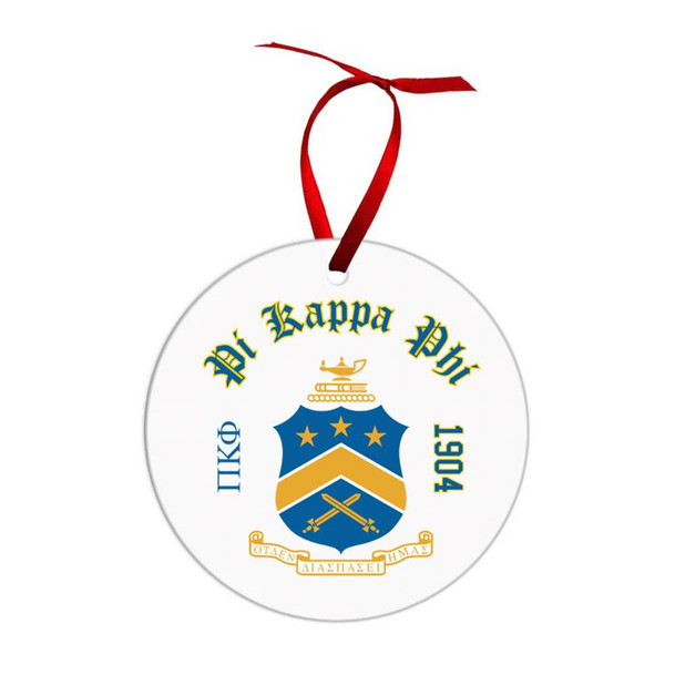  Pi Kappa Phi Crest & Year Circle Ornaments 