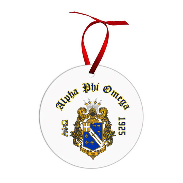  Alpha Phi Omega Crest & Year Circle Ornaments 