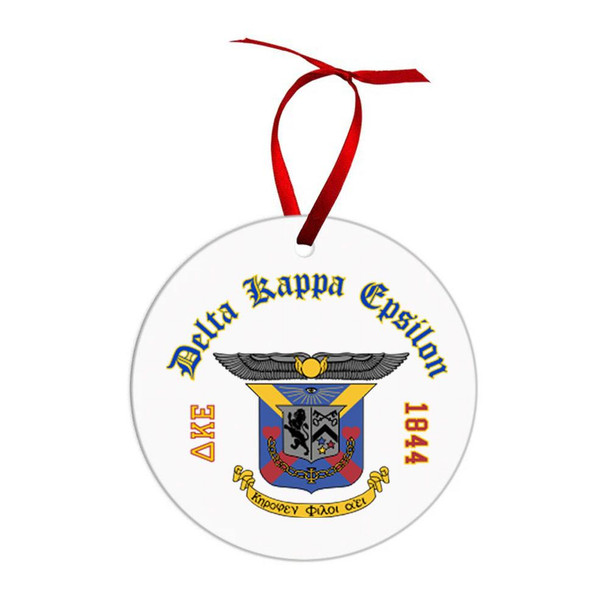  Delta Kappa Epsilon Crest & Year Circle Ornaments 