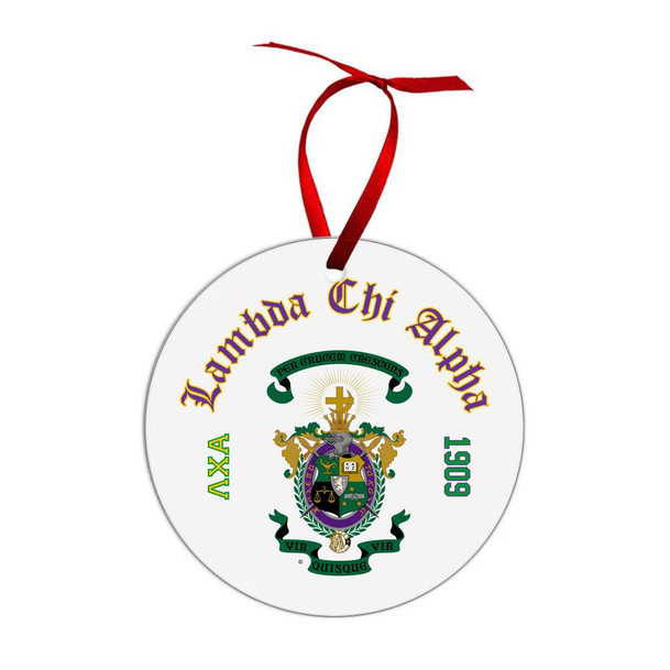  Lambda Chi Alpha Crest & Year Circle Ornaments 