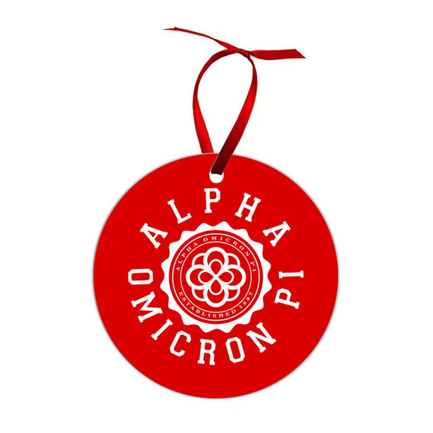  Alpha Omicron Pi Shield  Christmas Ornaments 