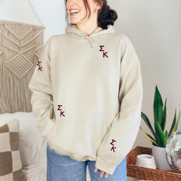  Sigma Kappa Embroidered Hooded Sweatshirt 