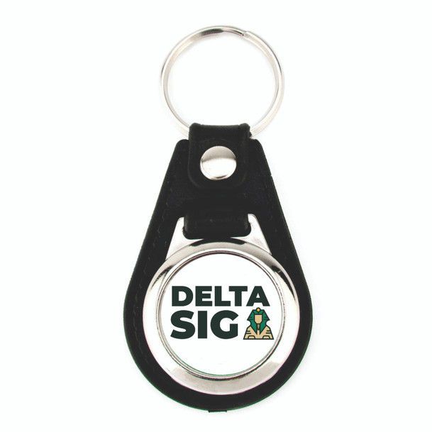 Delta Sig Leatherette Teardrop Key Chain