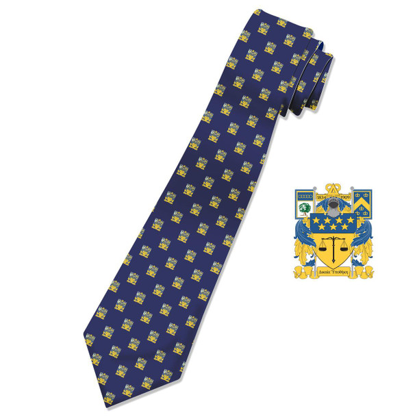  Delta Upsilon All Over Crest Necktie 