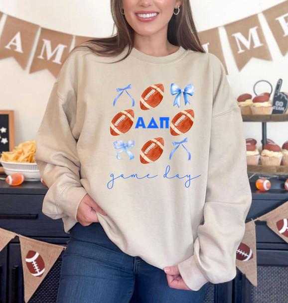 Alpha Delta Pi Game Day Bows Crewneck Sweatshirt