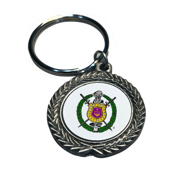  Omega Psi Phi Pewter Crest Key Chain - ON SALE 