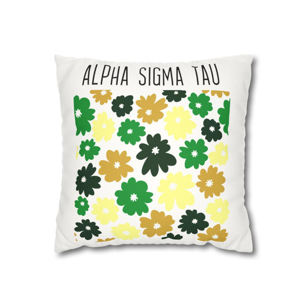  Alpha Sigma Tau Flowers Square Pillowcase 