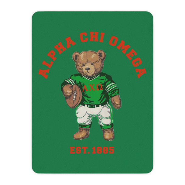  Alpha Chi Omega Teddy Bear Sherpa Blanket - Giant Size! 