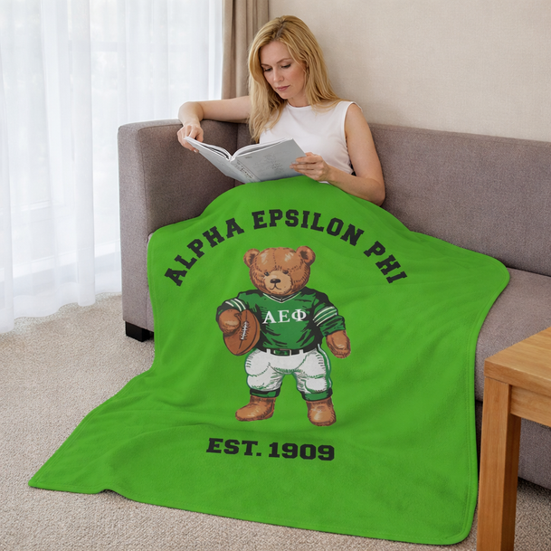 Alpha Epsilon Phi Teddy Bear Sherpa Blanket - Giant Size!
