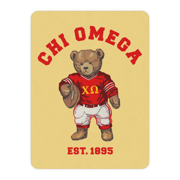  Chi Omega Teddy Bear Sherpa Blanket - Giant Size! 