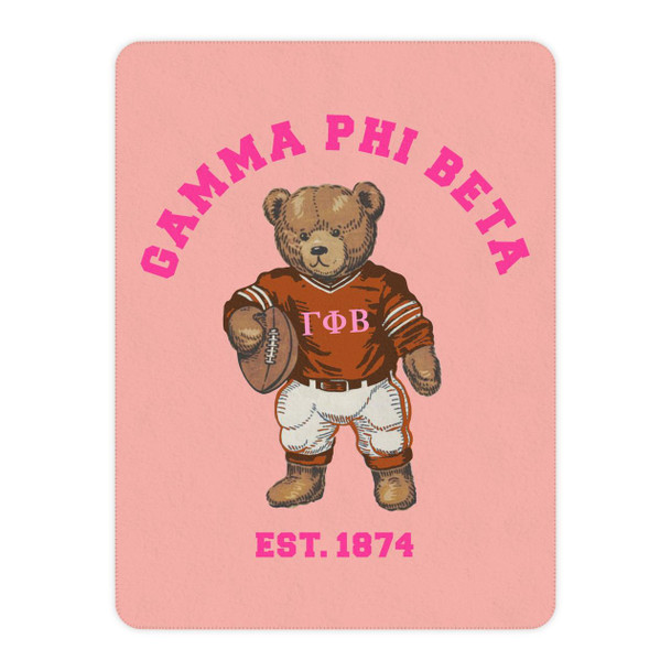 Gamma Phi Beta Teddy Bear Sherpa Blanket - Giant Size!