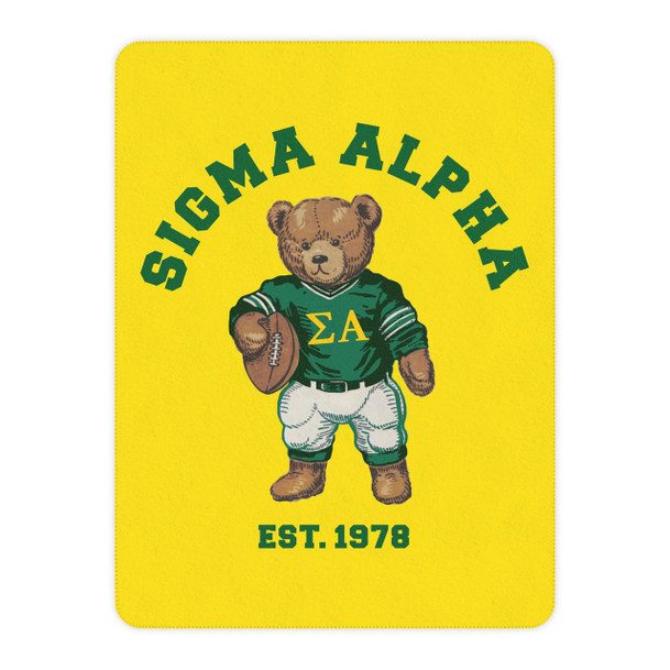 Sigma Alpha Teddy Bear Sherpa Blanket - Giant Size!