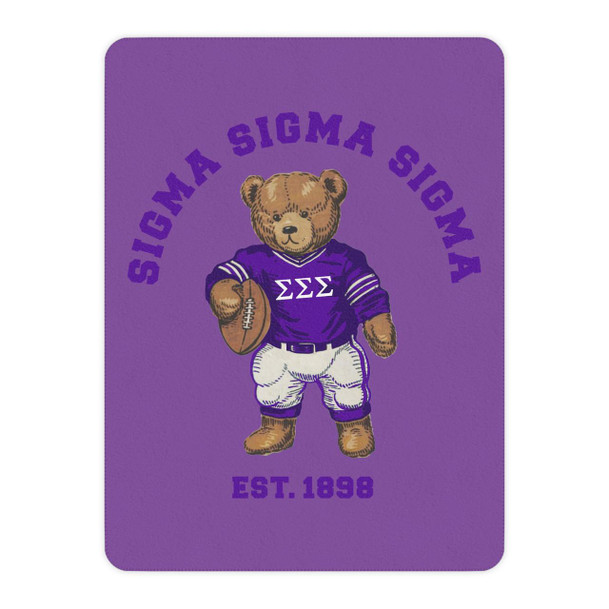 Sigma Sigma Sigma Teddy Bear Sherpa Blanket - Giant Size!