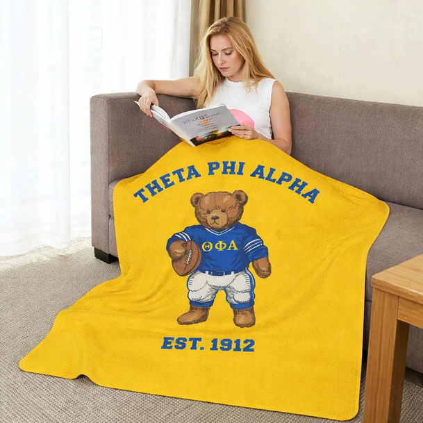 Theta Phi Alpha Teddy Bear Sherpa Blanket - Giant Size!