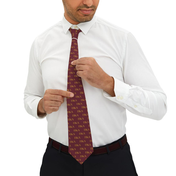  Pi Kappa Alpha All Over Greek Letter Necktie 