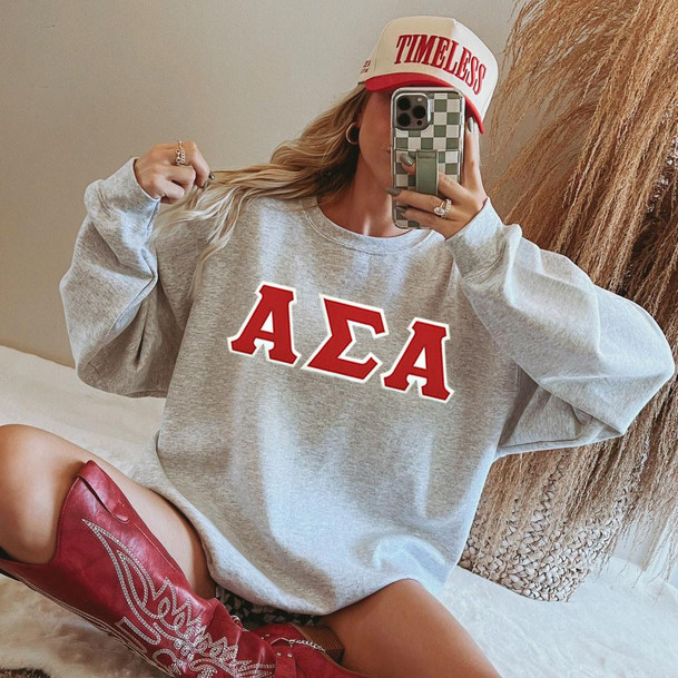  Alpha Sigma Alpha - 2 Day Ship Twill Crewneck Sweatshirt 
