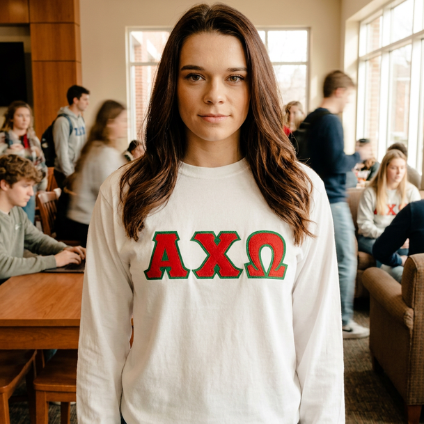 Alpha Chi Omega - 2 Day Ship Twill Long Sleeve Tee