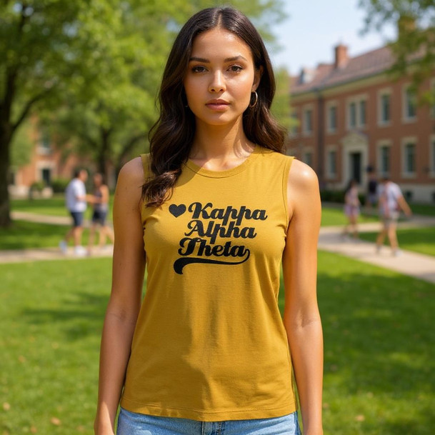 Kappa Alpha Theta Tail Heart Bella + Canvas Muscle Tank