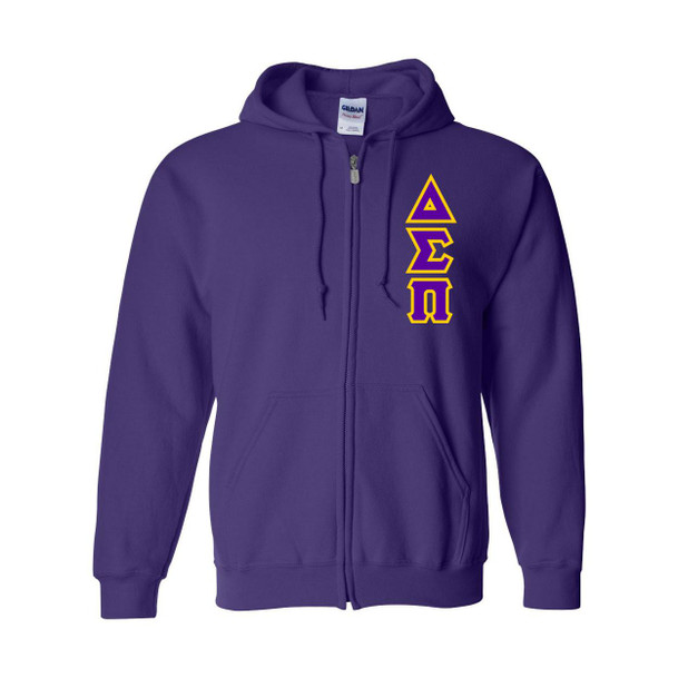  Delta Sigma Pi Heavy Full Zip Hoodie - 3" Letters 