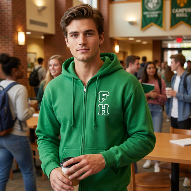 FarmHouse Heavy Full Zip Hoodie - 3" Letters