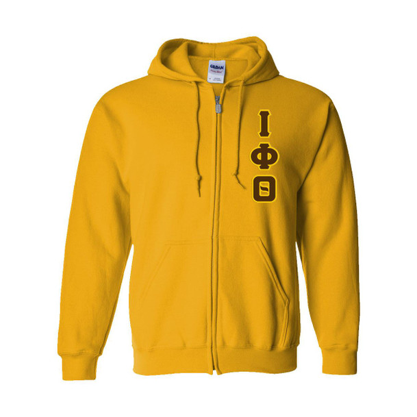  Iota Phi Theta Heavy Full Zip Hoodie - 3" Letters 