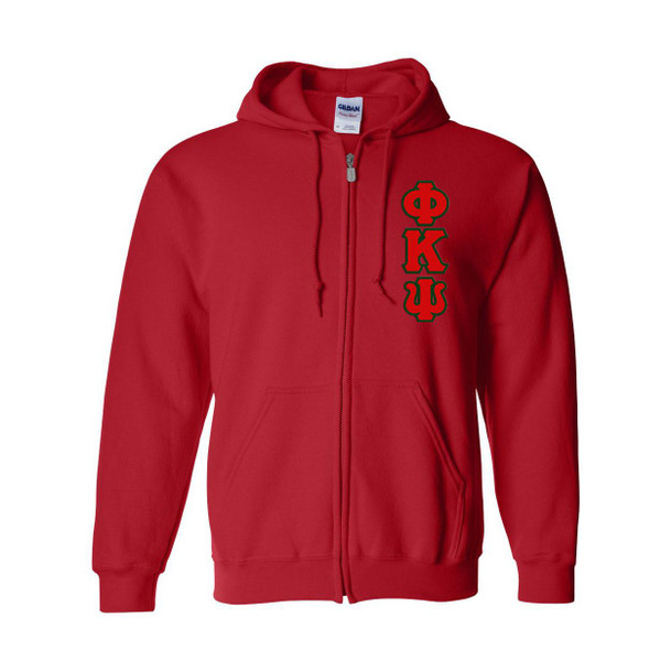  Phi Kappa Psi Heavy Full Zip Hoodie - 3" Letters 