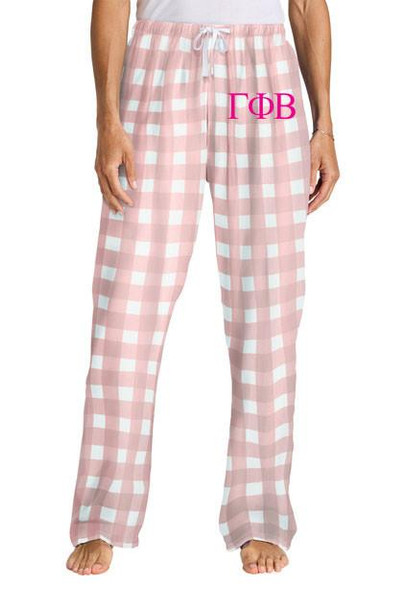  Gamma Phi Beta Flannel Lettered Plaid PJ's 
