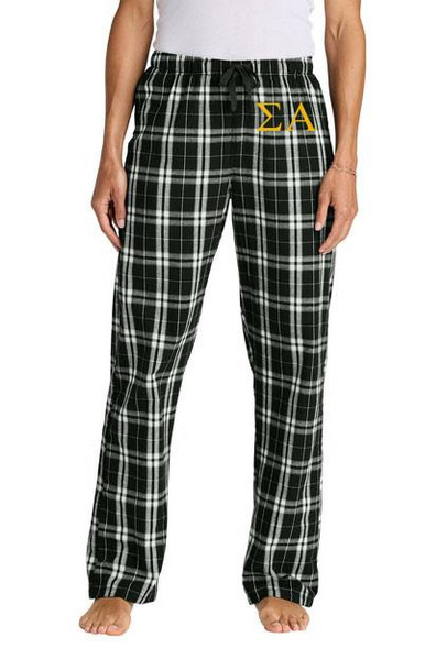  Sigma Alpha Flannel Lettered Plaid PJ's 