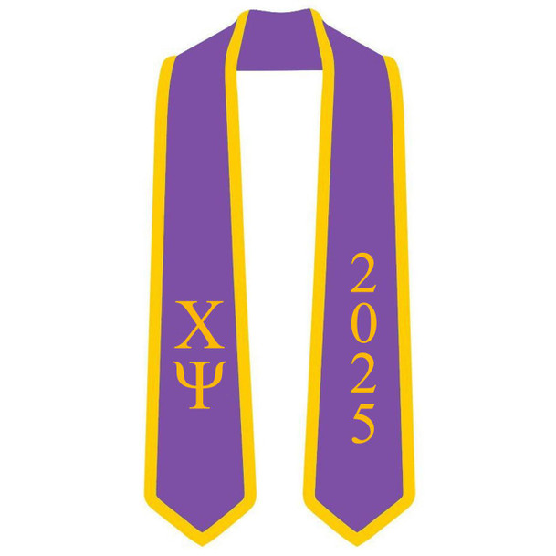  Chi Psi Graduation Sash Stole w/ Year 