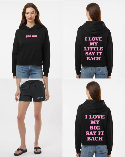  I Love My " " Say It Back Matching Set Sorority Shorts Sweat Set 