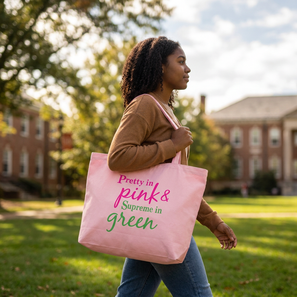 Alpha Kappa Alpha Pretty in Pink - Supreme in Greek Tote Bag