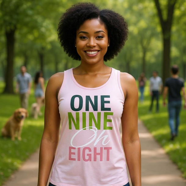 Alpha Kappa Alpha 1908 Racer Back Tank Top - Bella Canvas