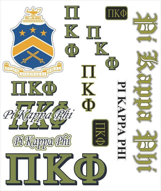  Fraternity Multi Greek Decal Sticker Sheet 