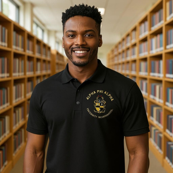 Alpha Phi Alpha Circle Crest Polo – Clean. Classic. Commanding.