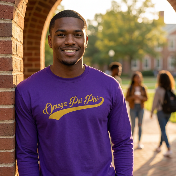 Omega Psi Phi Tail Long Sleeve T-Shirt – Scripted Power, 1911 Legacy