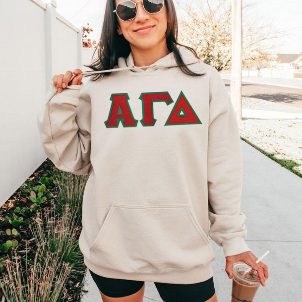 Super Heavyweight "The Heavy" Alpha Gamma Delta Lettered Greek Hoodie